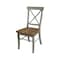 International Concepts Round 36 in Rd Extension Dining Table, 2 X-back Chairs, Hickory/Stone, 36 W, 48 L, 29.3 in H, Wood K41-36RXT-C613-2 - alternate 3